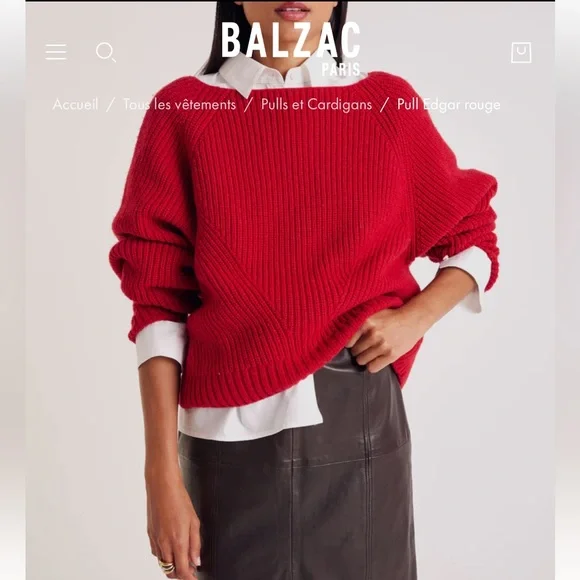 🇫🇷Balzac Paris Red Sweater - Picture 2 of 6